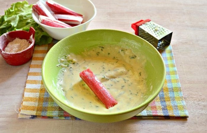 Кляр для крабовых палочек с майонезом