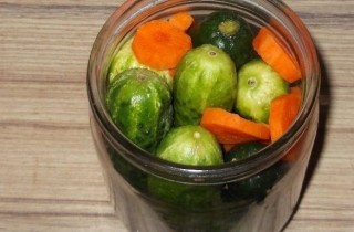 Маринованные огурцы с морковью