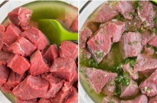 Шашлык из говядины с овощами