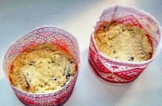 Творожный кулич с шоколадом и сухофруктами