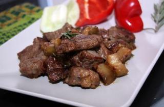 Жареное мясо с баклажанами - фото шага 6