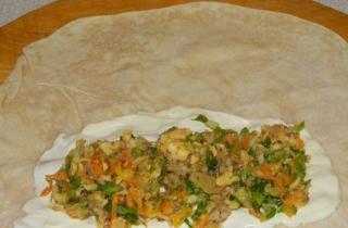 Шаурма с рыбой, сыром и овощами - фото шага 9