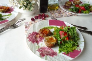 Запеченные шампиньоны с сыром и овощами - фото шага 5