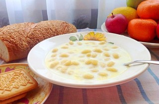 Молочный суп с макаронами