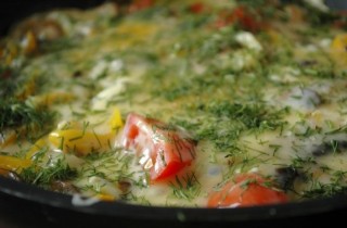 Фриттата с шампиньонами - фото шага 9