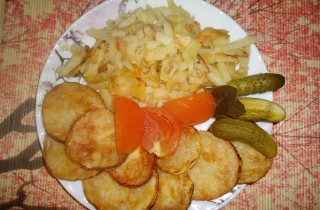 Жареный картофель с кабачками - фото шага 11