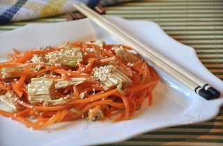 Салат с соевой спаржей - фото шага 5