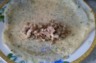 Мраморные блинчики с индейкой - фото шага 7