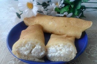 Блины с творогом в мультиварке