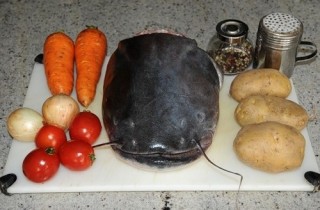 Уха из сома с овощами - фото шага 1