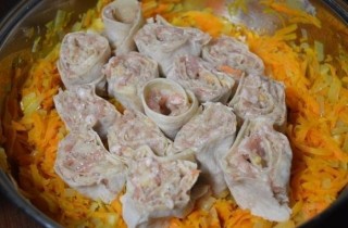 Ленивые манты на сковороде - фото шага 7